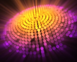 Background of yellow and purple dots of light