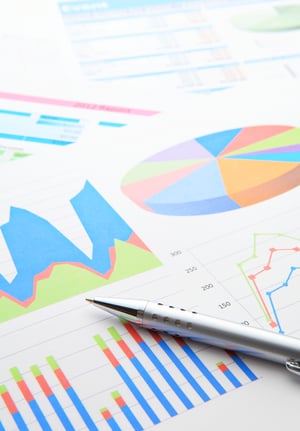 Data chart and pen