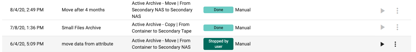 Task overview grey button