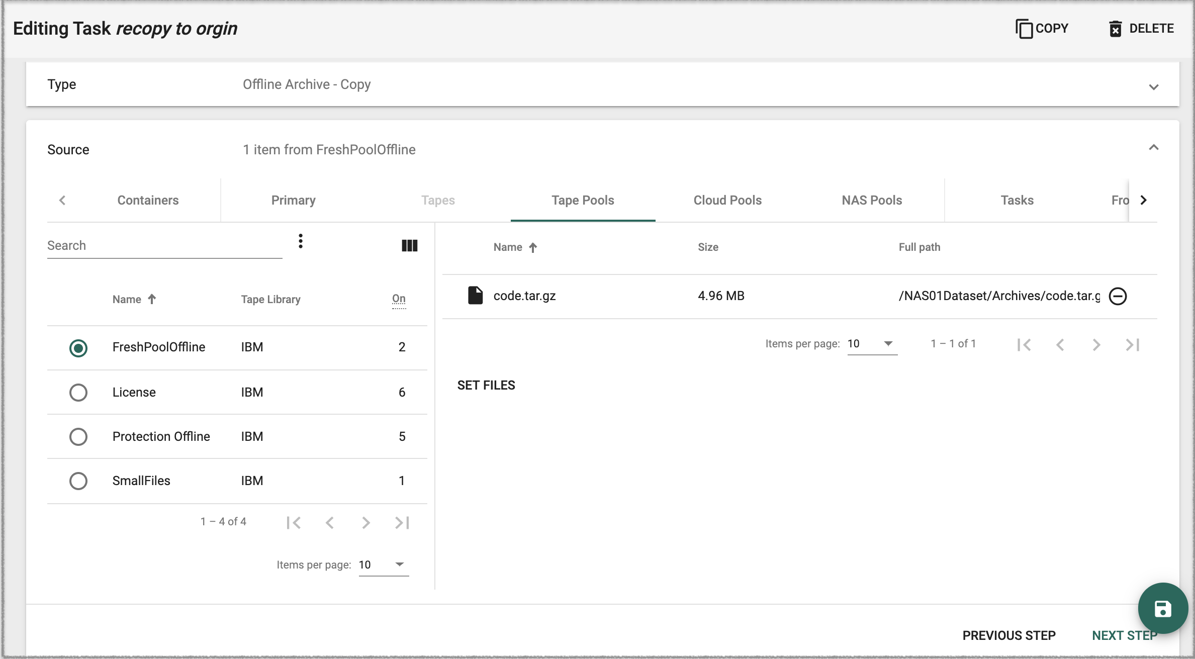 data source selection